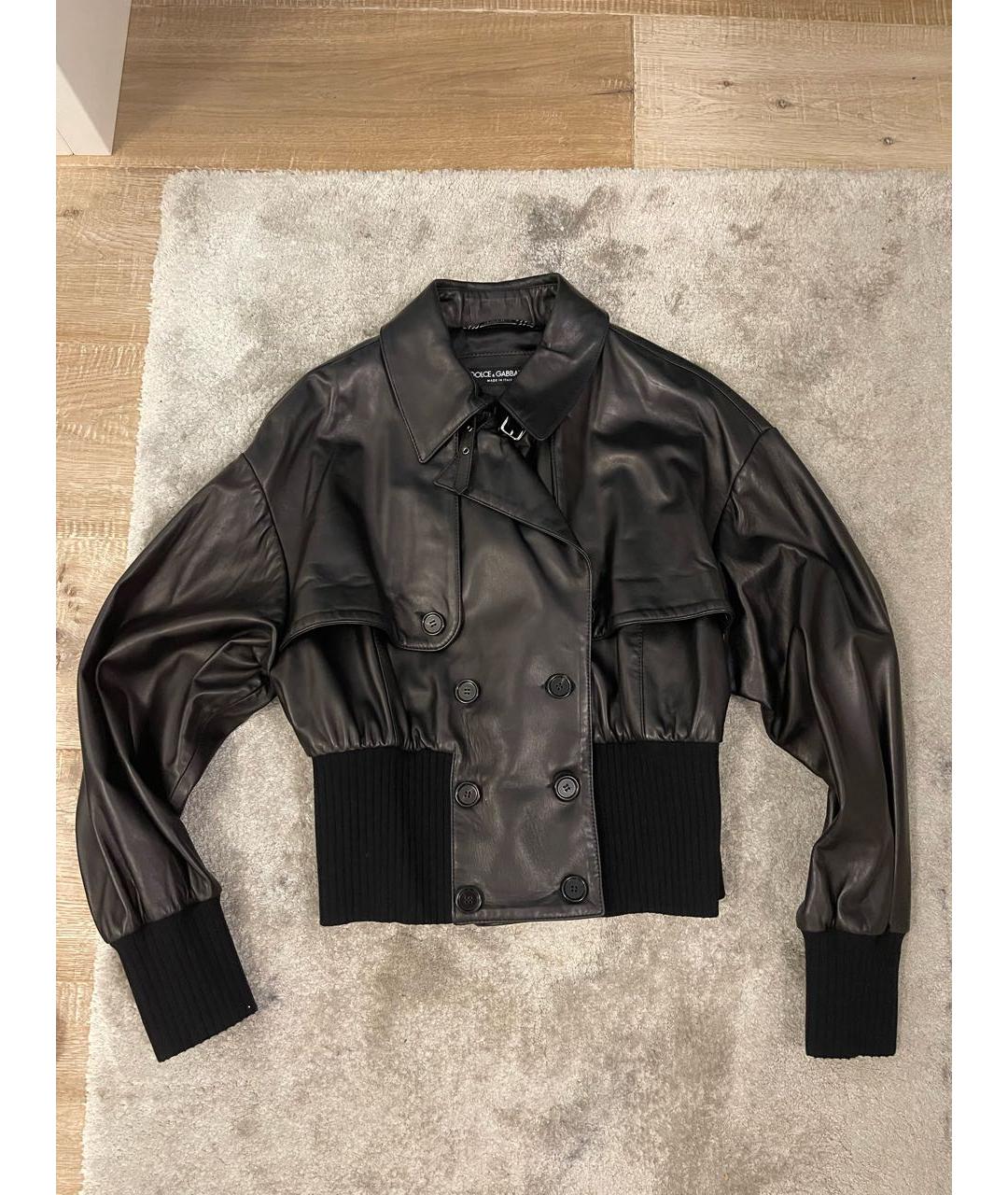 DOLCE&GABBANA Черная кожаная куртка, фото 6