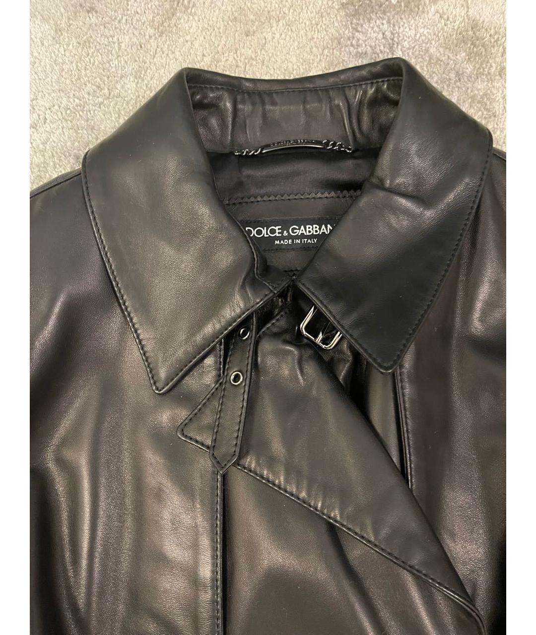DOLCE&GABBANA Черная кожаная куртка, фото 3