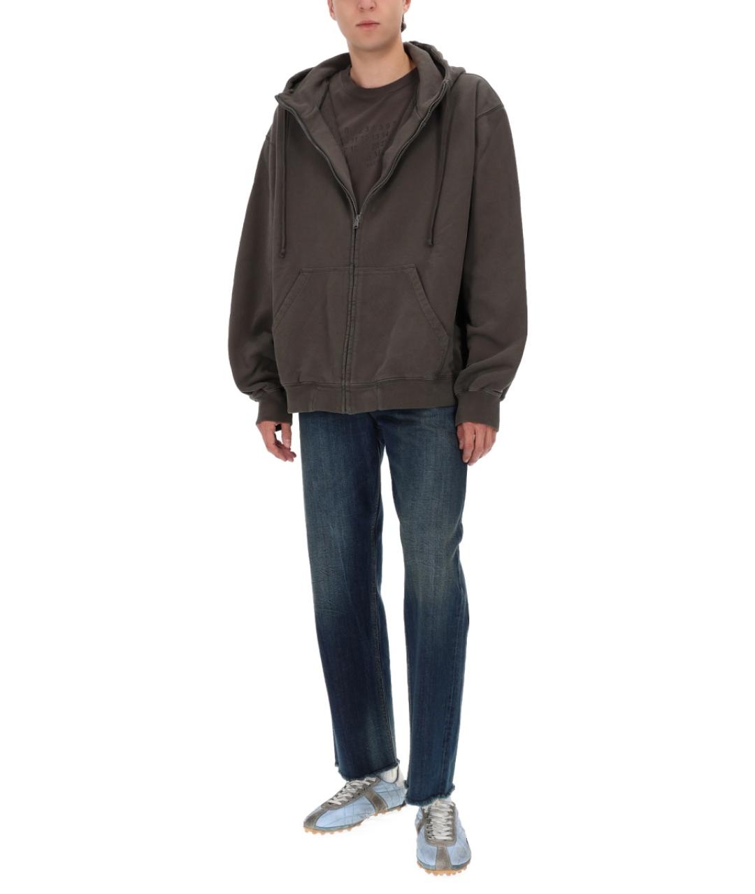 MAISON MARGIELA Синие хлопко-полиэстеровые прямые джинсы, фото 5