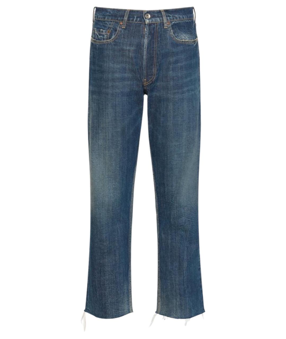 MAISON MARGIELA Синие хлопко-полиэстеровые прямые джинсы, фото 1