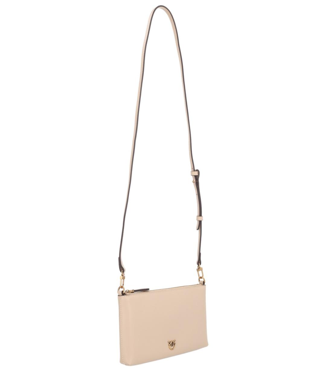 PINKO Бежевая кожаная сумка через плечо, фото 2