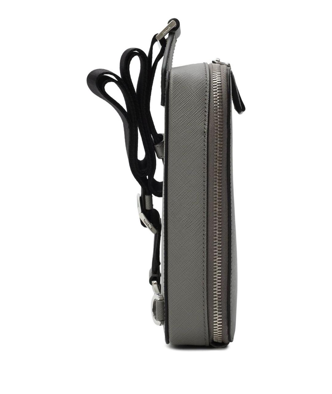 PRADA Серая кожаная сумка на плечо, фото 7