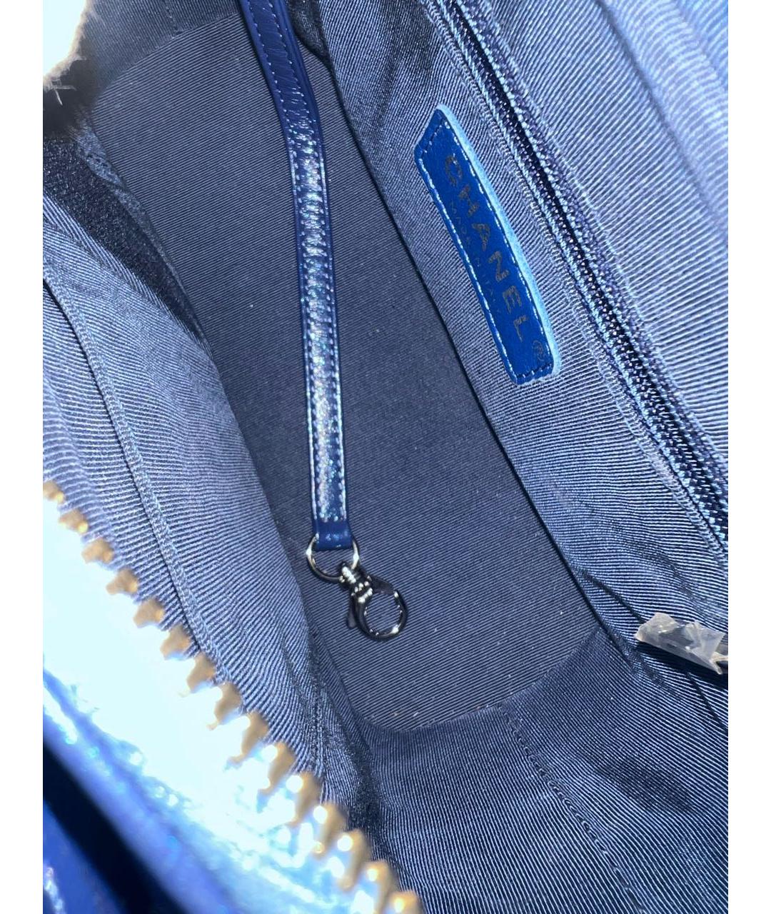 CHANEL Синяя кожаная сумка через плечо, фото 7