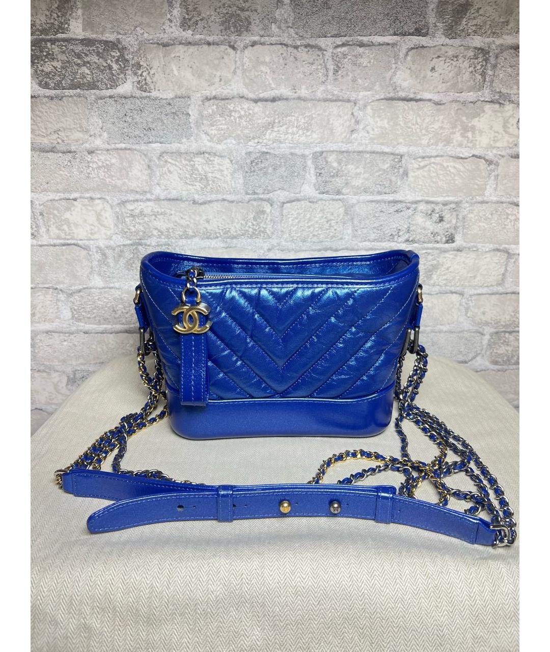 CHANEL Синяя кожаная сумка через плечо, фото 9