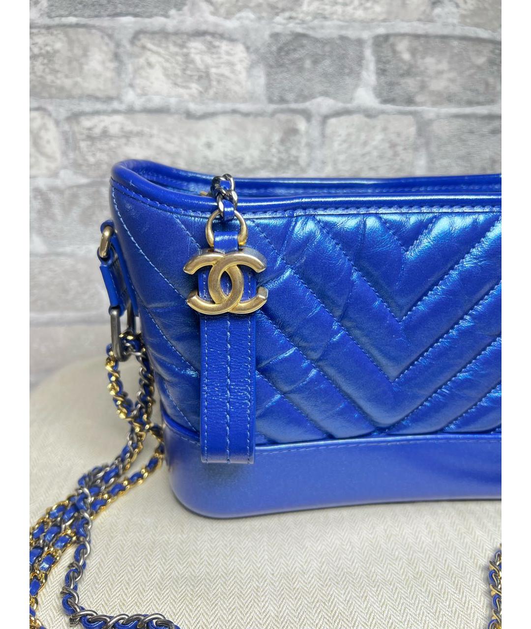 CHANEL Синяя кожаная сумка через плечо, фото 3
