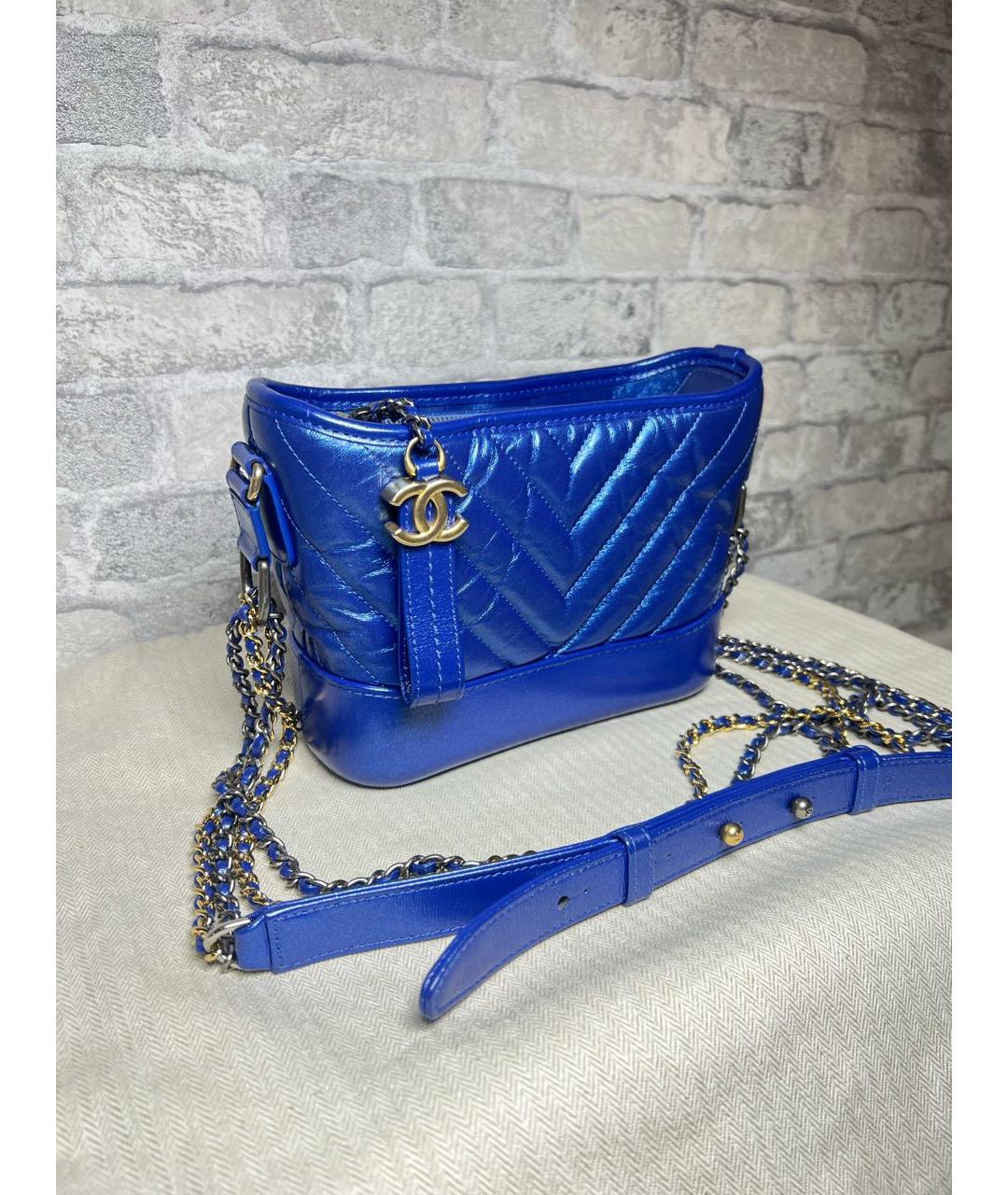 CHANEL Синяя кожаная сумка через плечо, фото 2