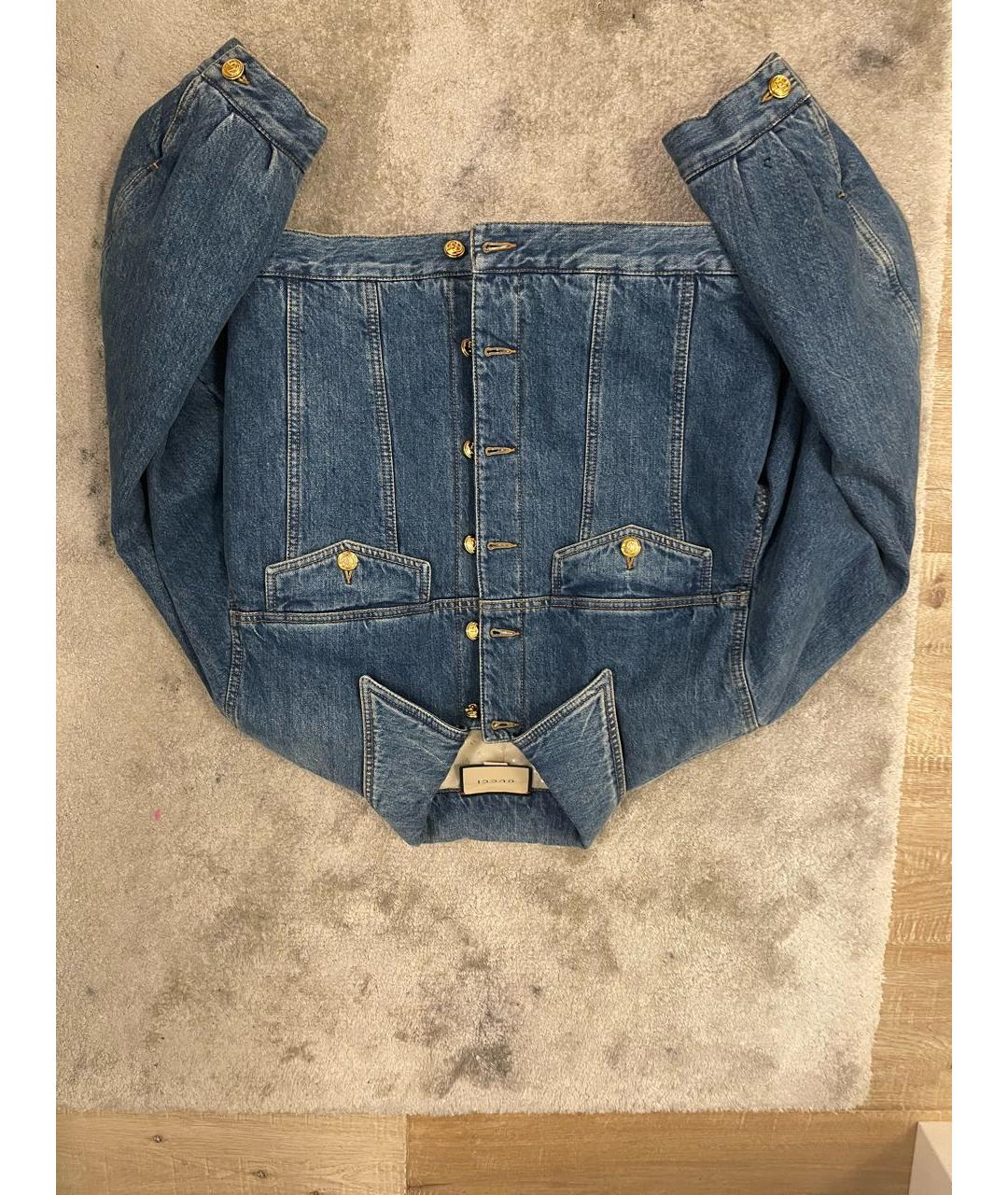GUCCI Синяя деним куртка, фото 7