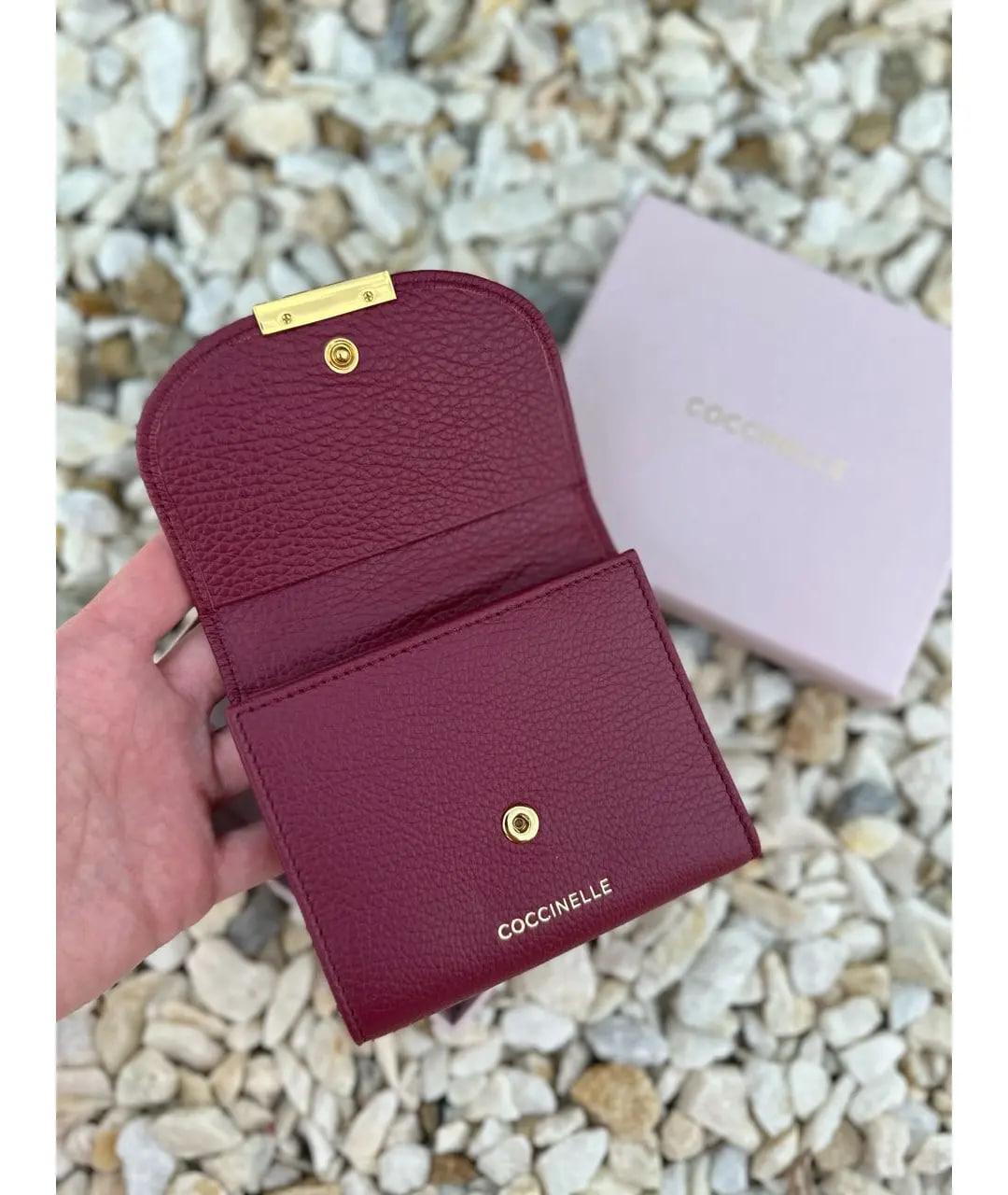 COCCINELLE Бордовый кожаный кошелек, фото 3