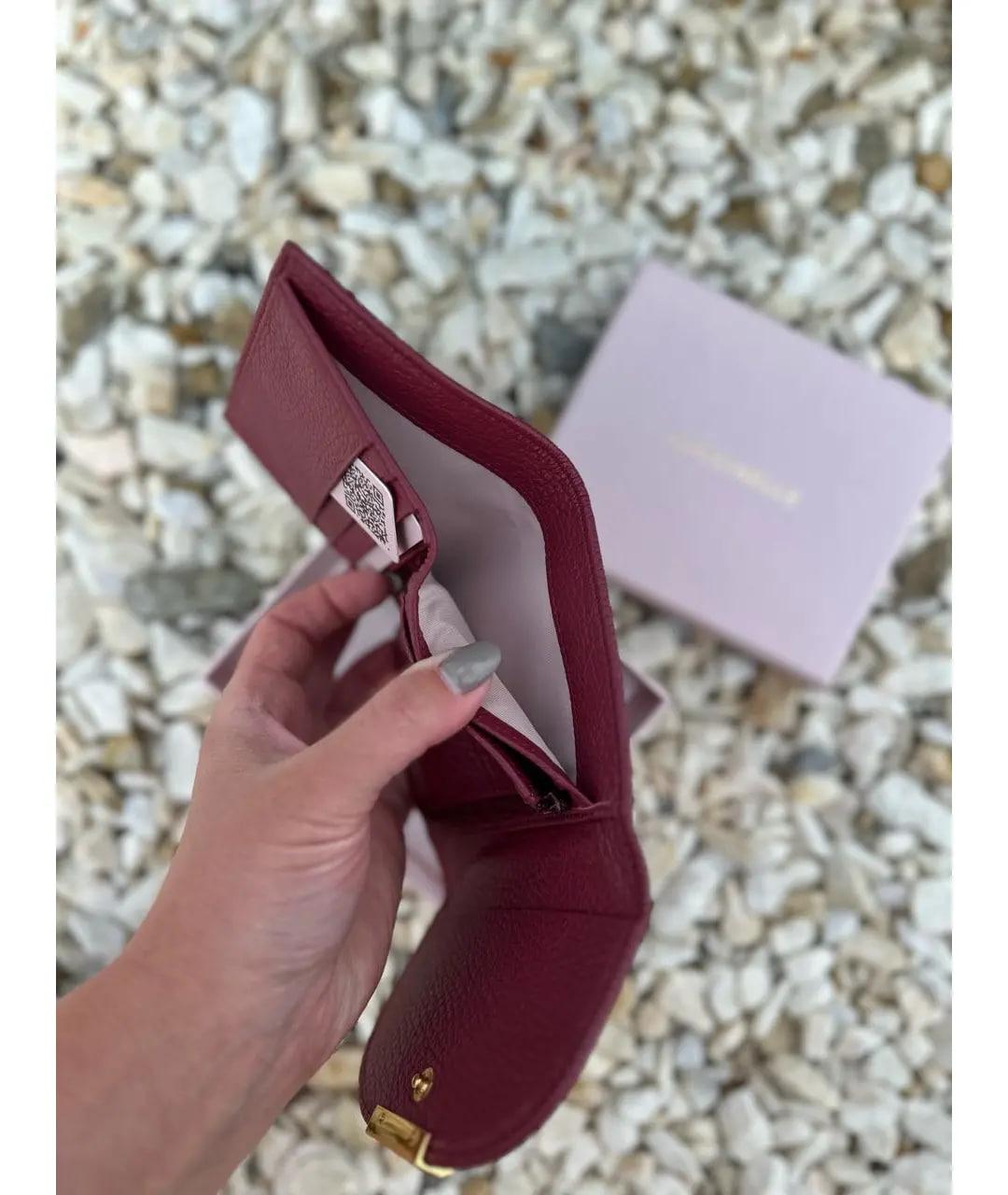 COCCINELLE Бордовый кожаный кошелек, фото 4