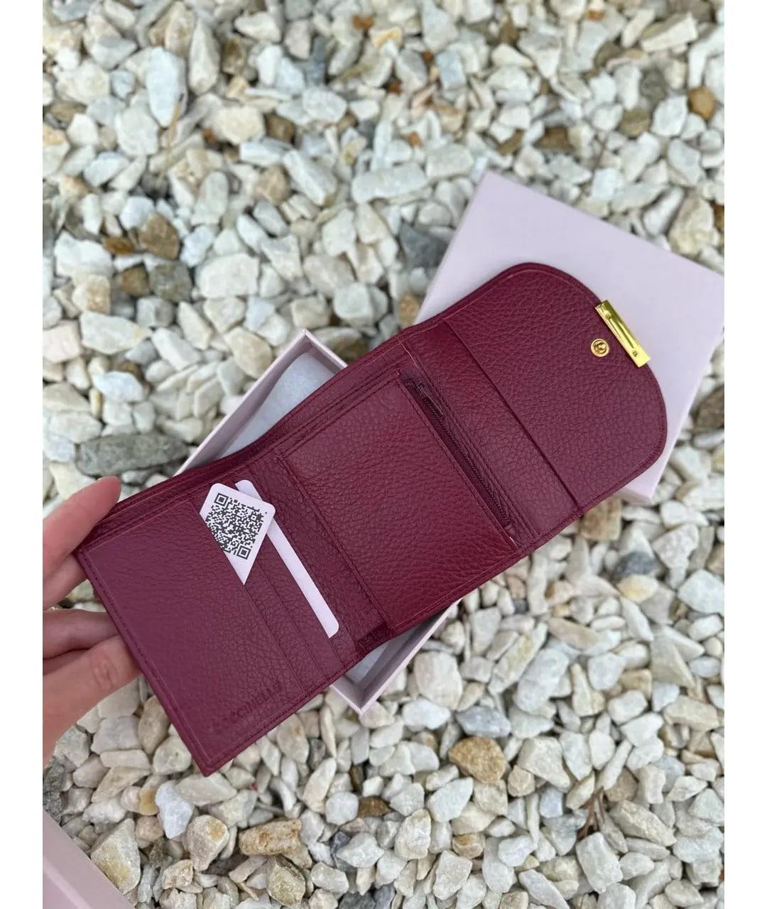 COCCINELLE Бордовый кожаный кошелек, фото 5