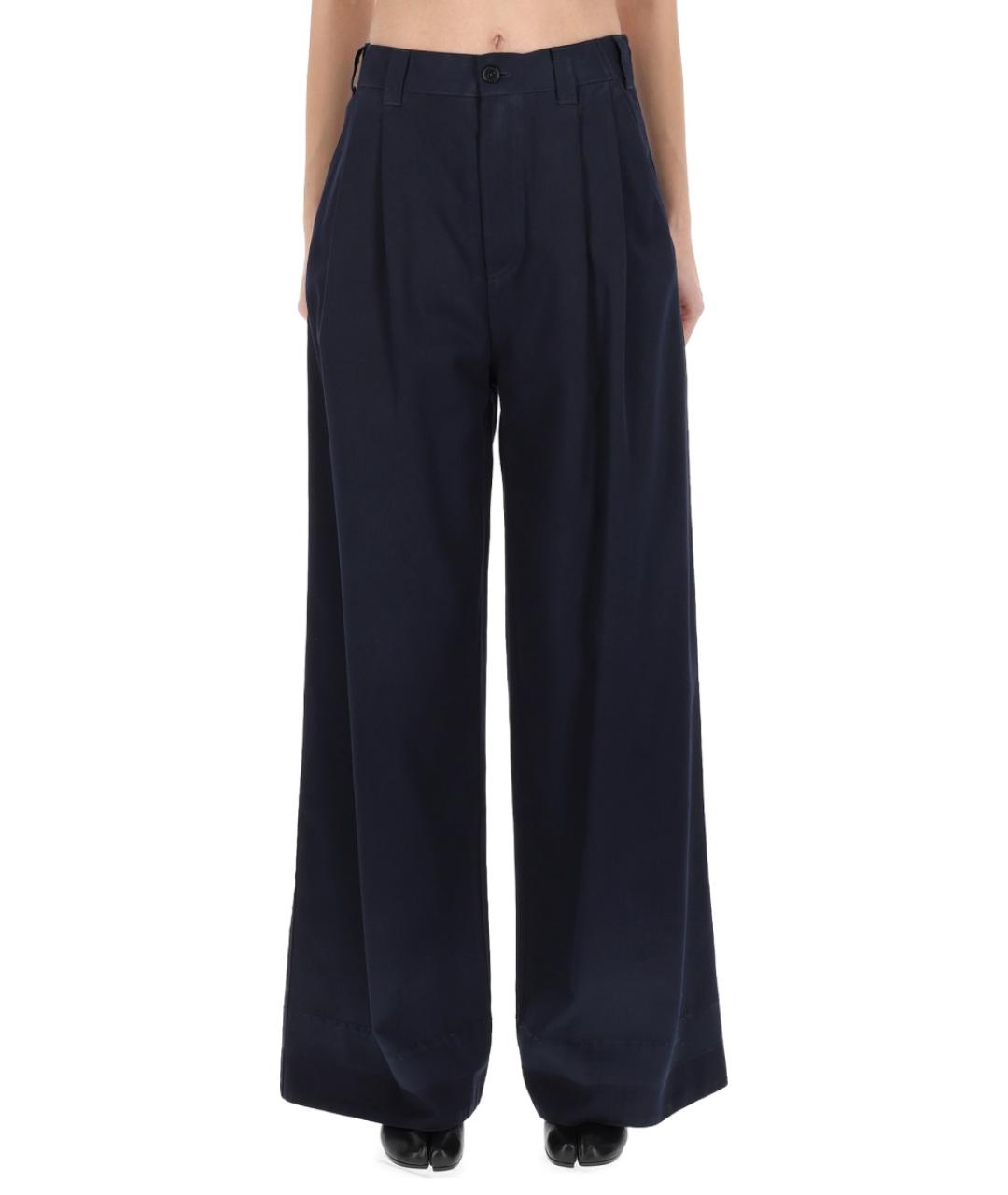 MAISON MARGIELA Синие полиэстеровые брюки широкие, фото 5