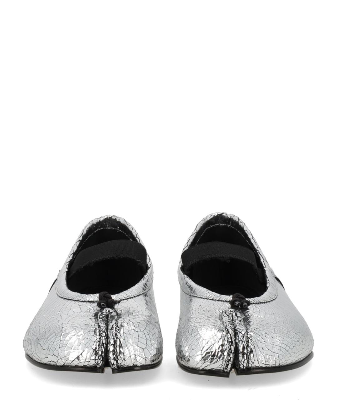 MAISON MARGIELA Серебряные кожаные балетки, фото 2