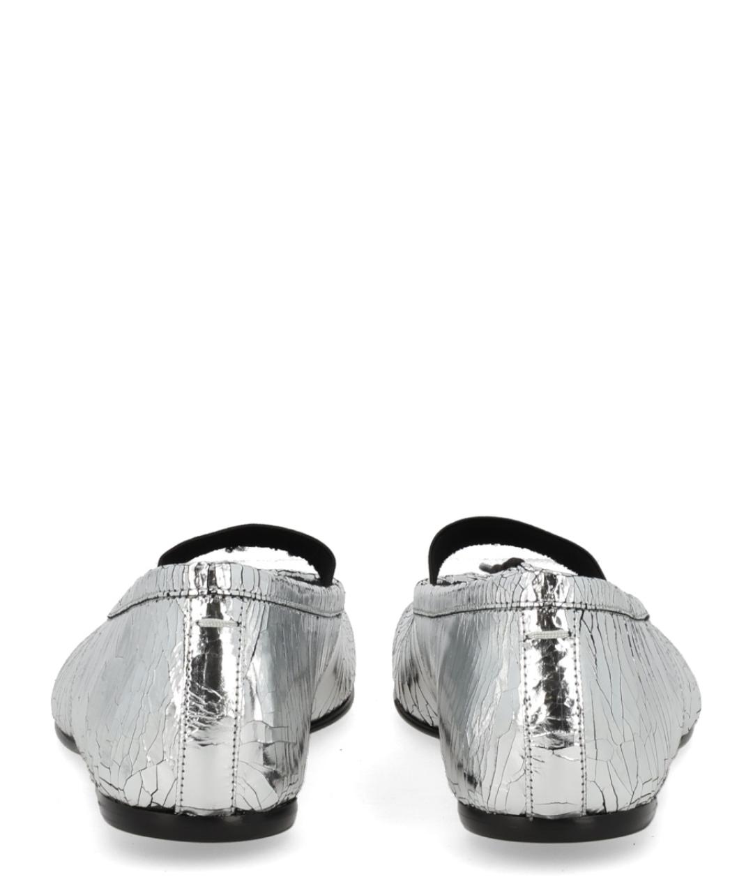 MAISON MARGIELA Серебряные кожаные балетки, фото 3