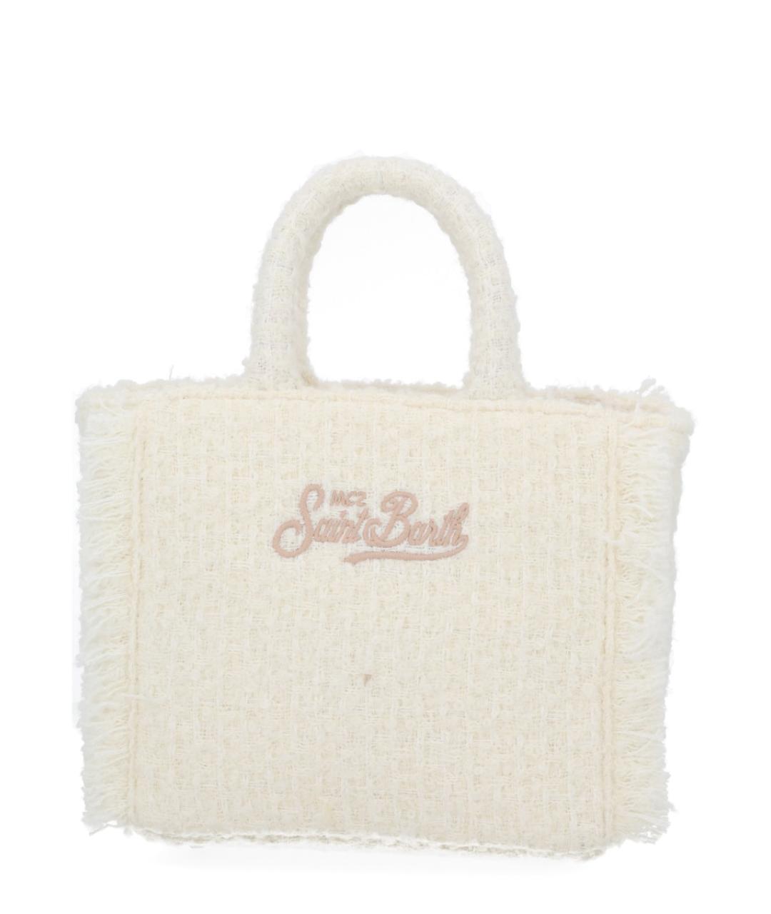 MC2 SAINT BARTH Белая синтетическая сумка тоут, фото 3