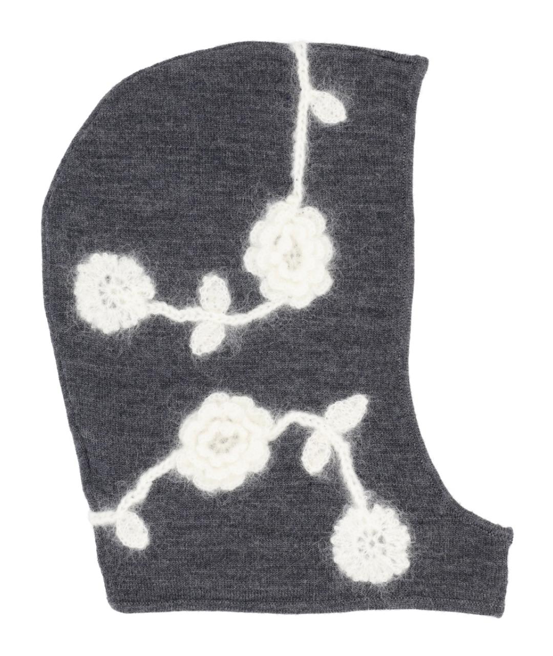 GANNI Серая шерстяная шапка, фото 1