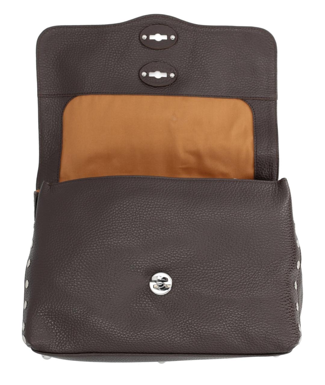 ZANELLATO Коричневая кожаная сумка с короткими ручками, фото 4