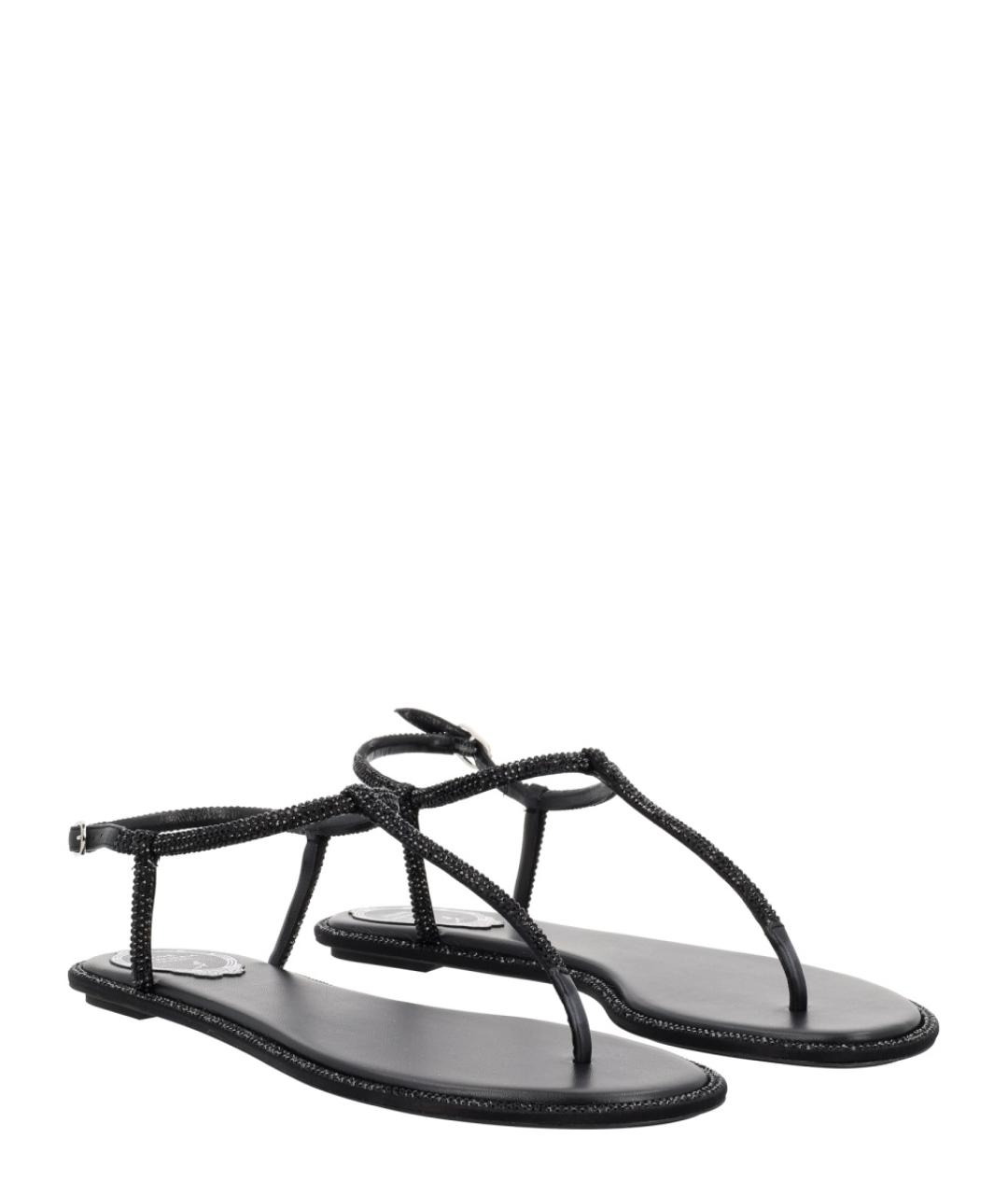 RENE CAOVILLA Черные кожаные сандалии, фото 2