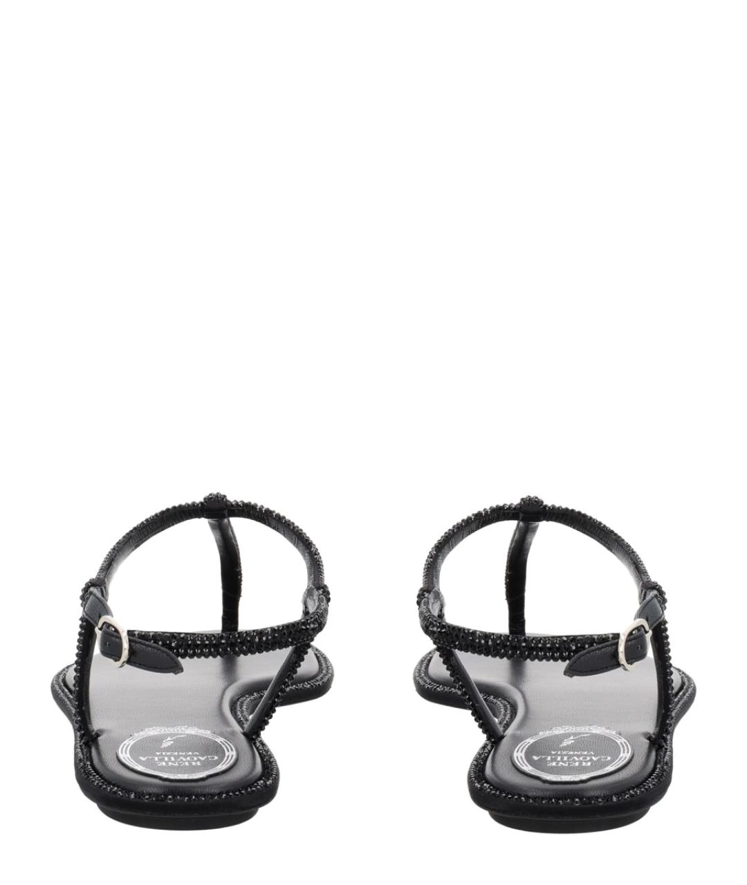 RENE CAOVILLA Черные кожаные сандалии, фото 4