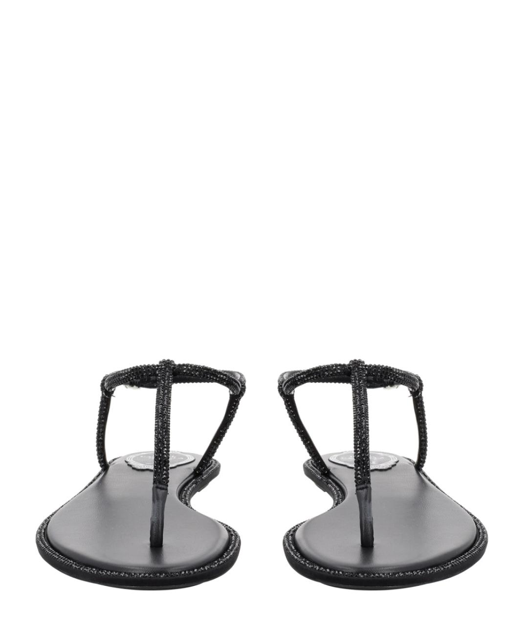 RENE CAOVILLA Черные кожаные сандалии, фото 3