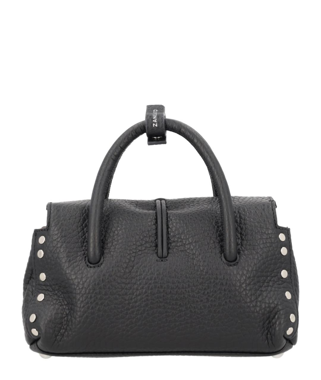 ZANELLATO Черная кожаная сумка с короткими ручками, фото 2