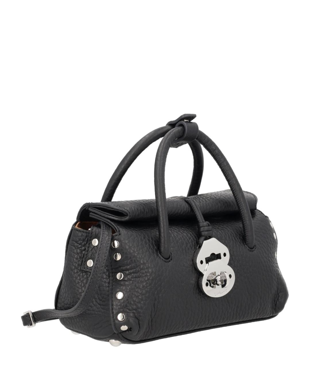 ZANELLATO Черная кожаная сумка с короткими ручками, фото 3