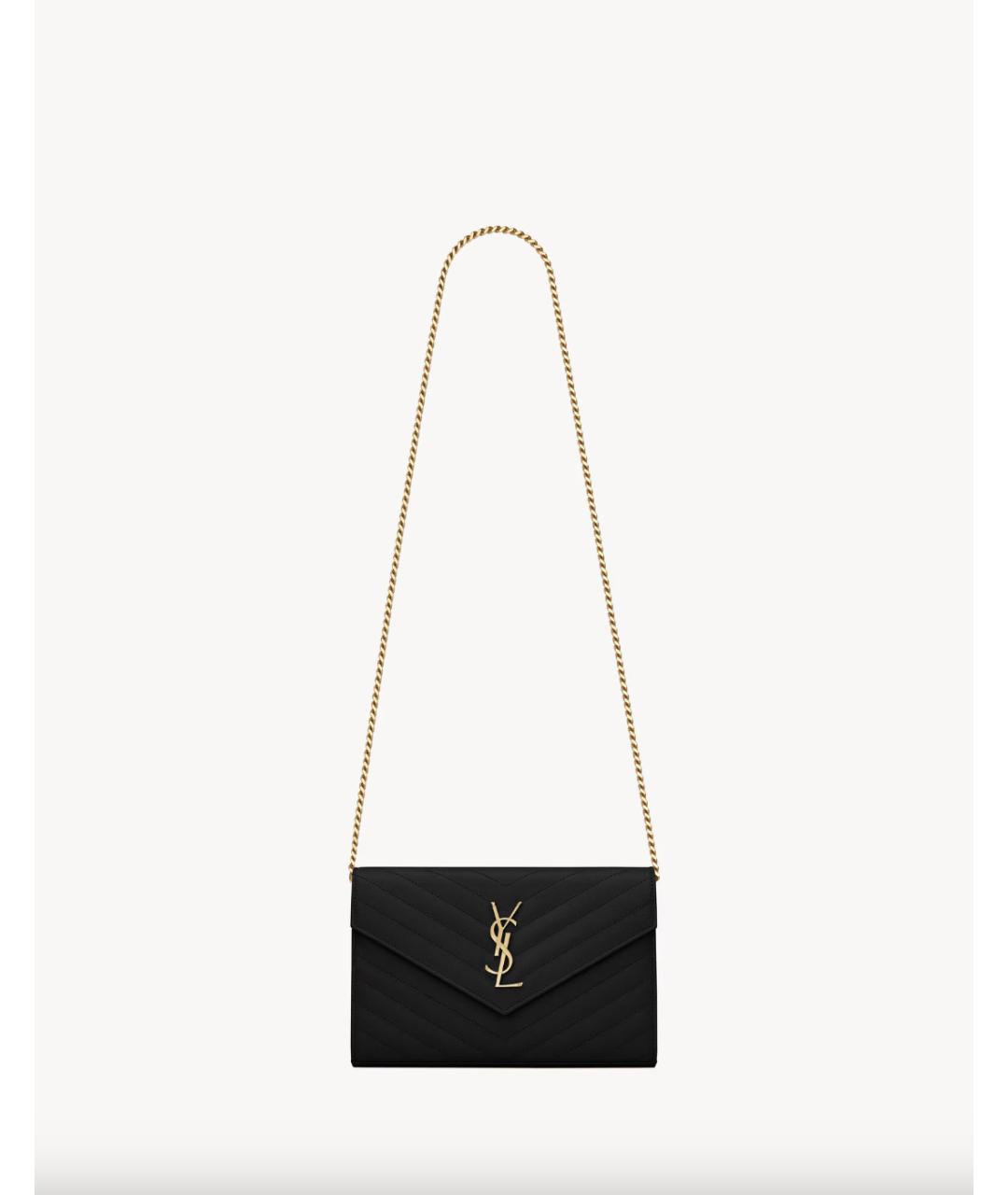 SAINT LAURENT Черная кожаная сумка через плечо, фото 6