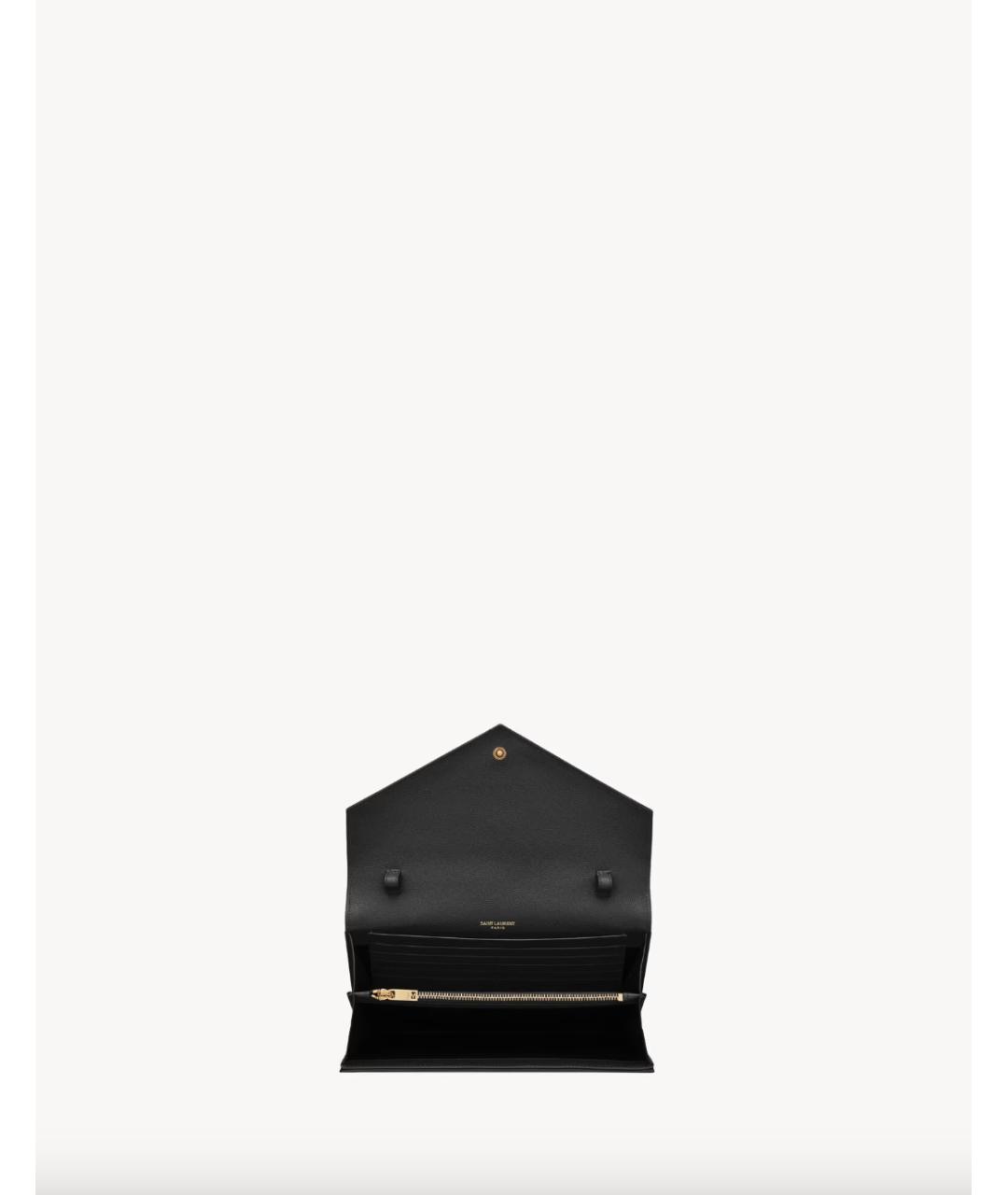 SAINT LAURENT Черная кожаная сумка через плечо, фото 4