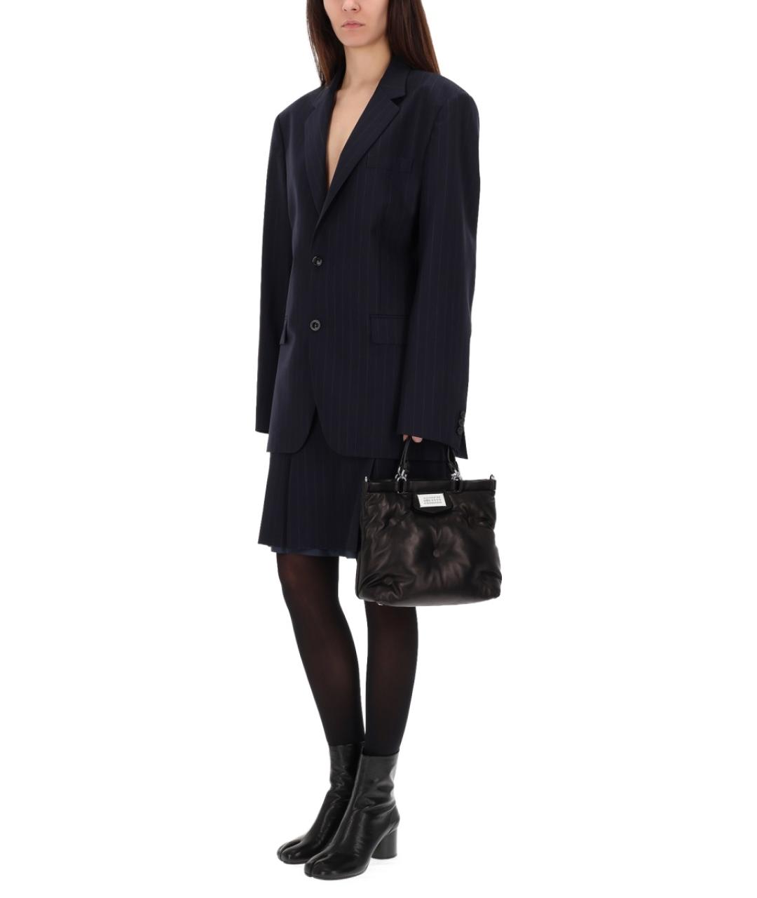 MAISON MARGIELA Темно-синяя шерстяная юбка миди, фото 2