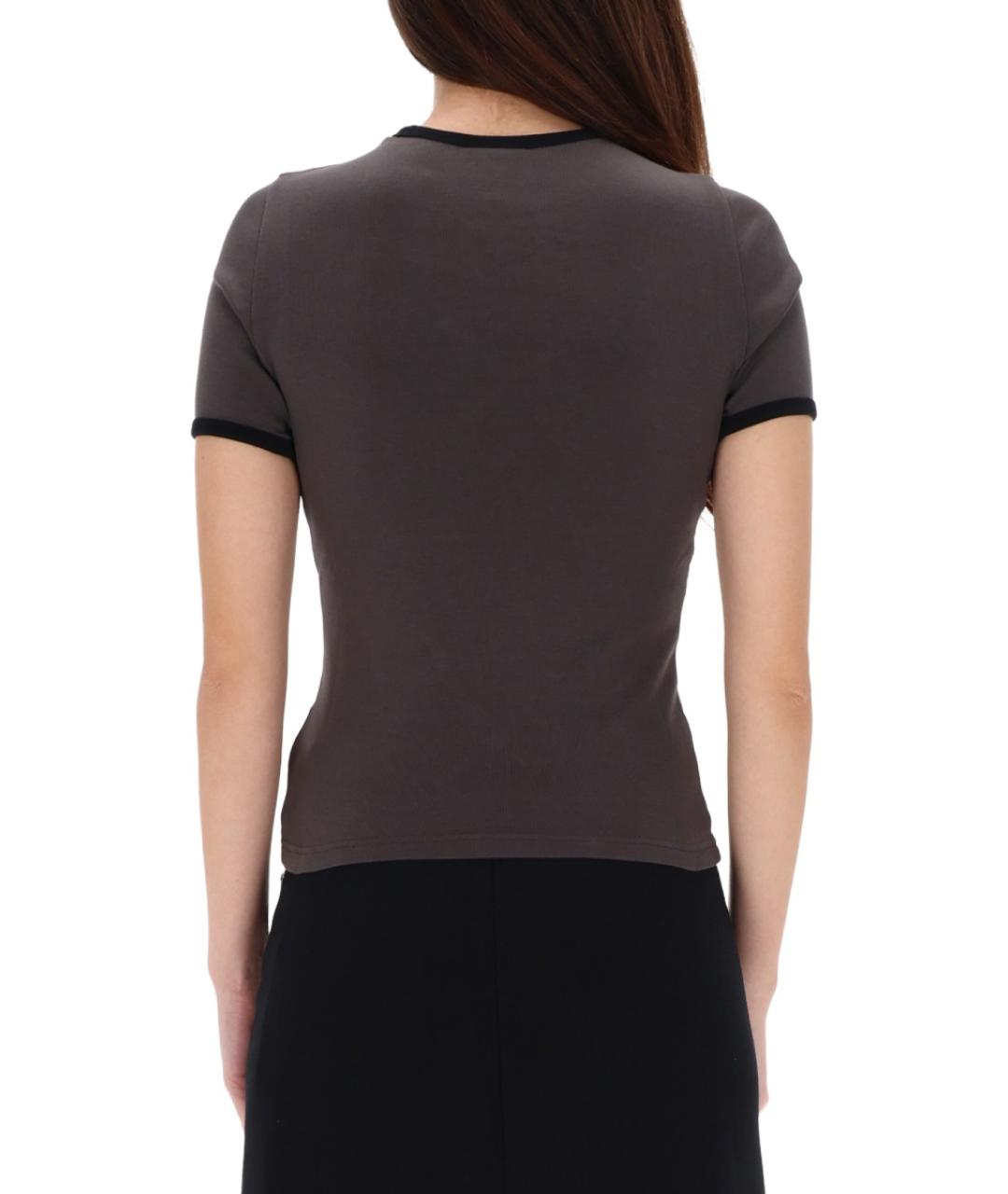 COURREGES Серая хлопковая футболка, фото 4