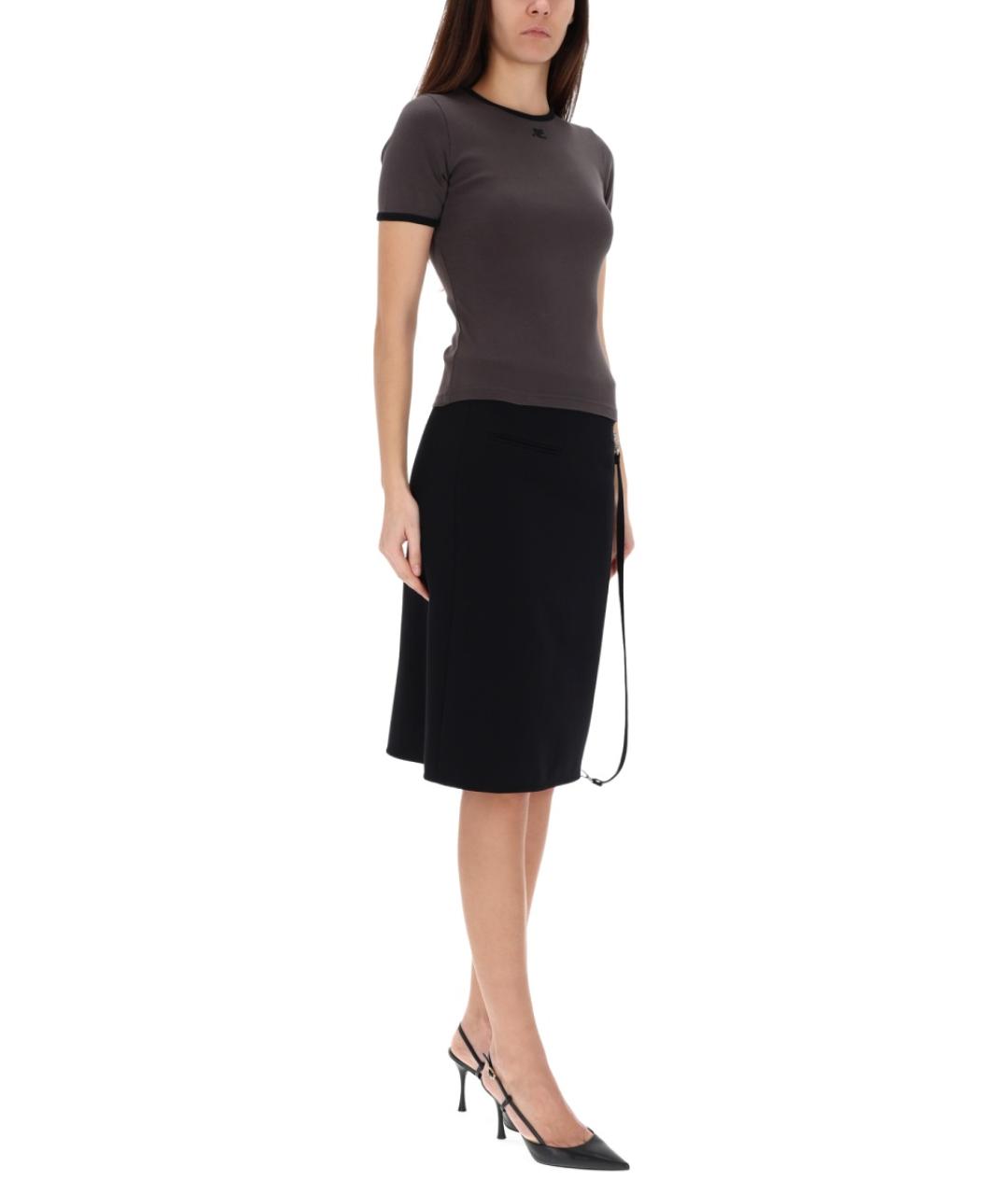 COURREGES Серая хлопковая футболка, фото 2