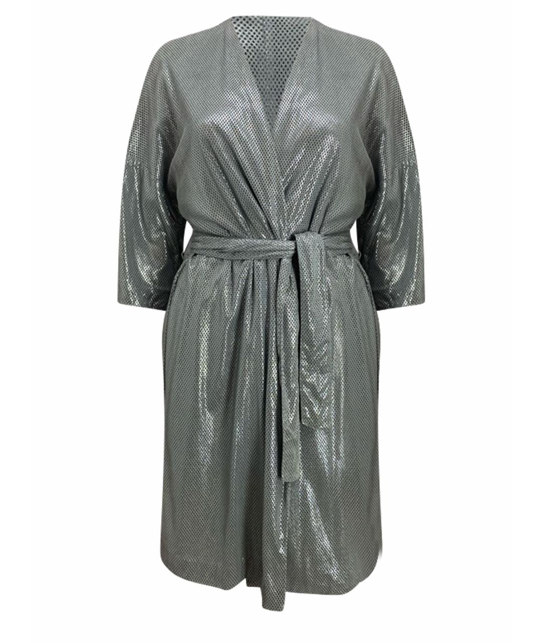 MAX MARA Серебряное кожаное платье, фото 1