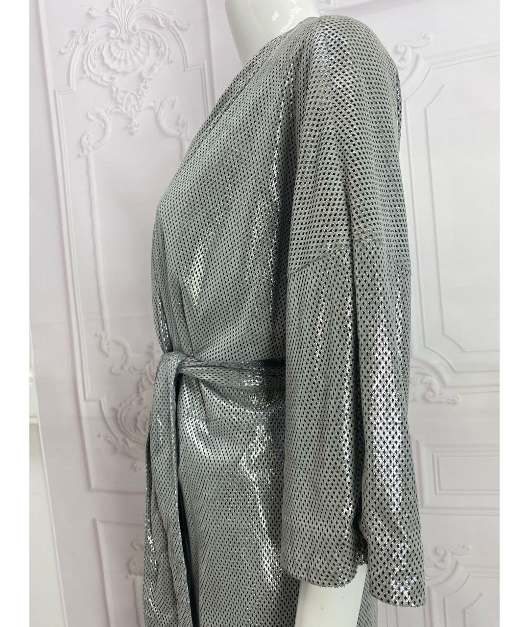 MAX MARA Серебряное кожаное платье, фото 4