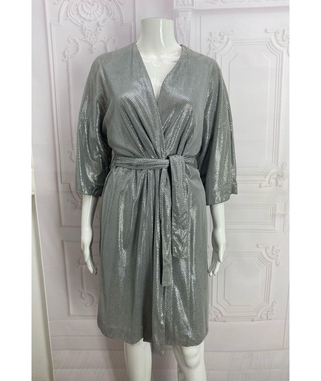 MAX MARA Серебряное кожаное платье, фото 9