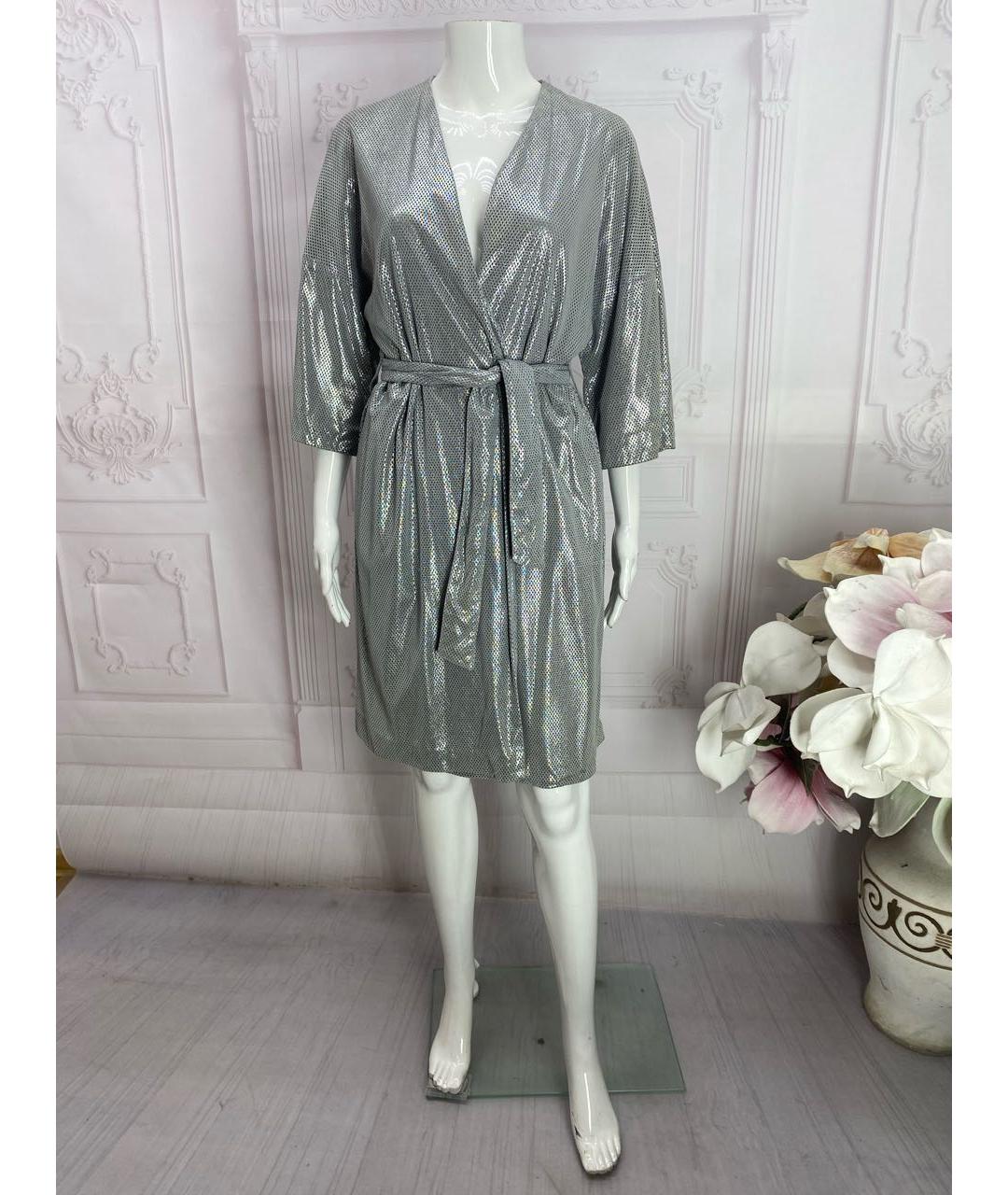 MAX MARA Серебряное кожаное платье, фото 5