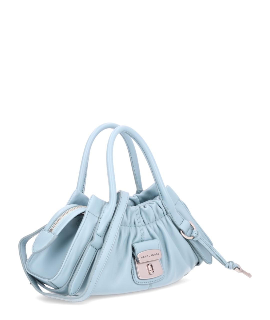 MARC JACOBS Голубая кожаная сумка с короткими ручками, фото 3