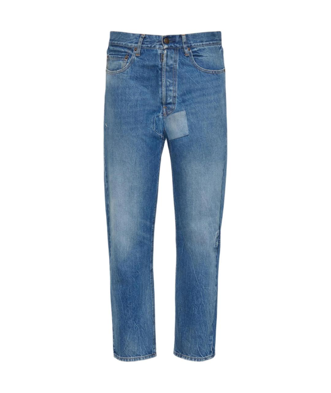 MAISON MARGIELA Синие хлопковые прямые джинсы, фото 1