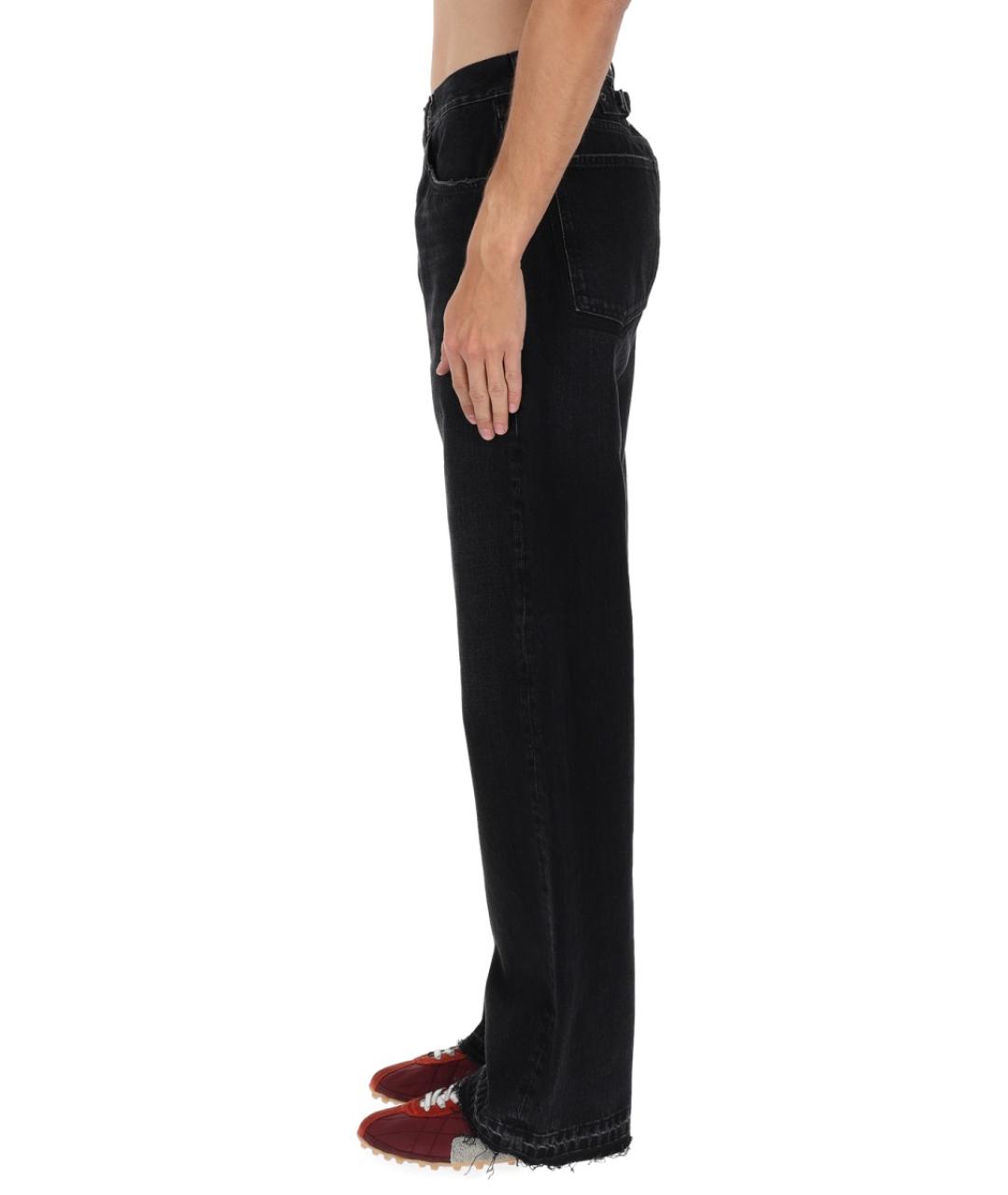 MAISON MARGIELA Черные хлопковые прямые джинсы, фото 2