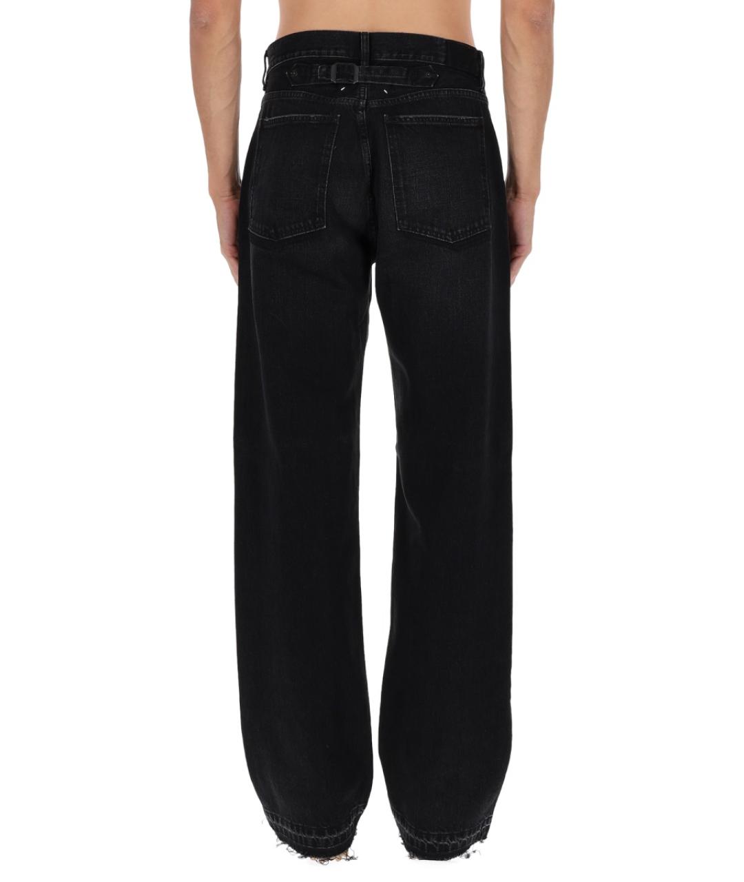 MAISON MARGIELA Черные хлопковые прямые джинсы, фото 3