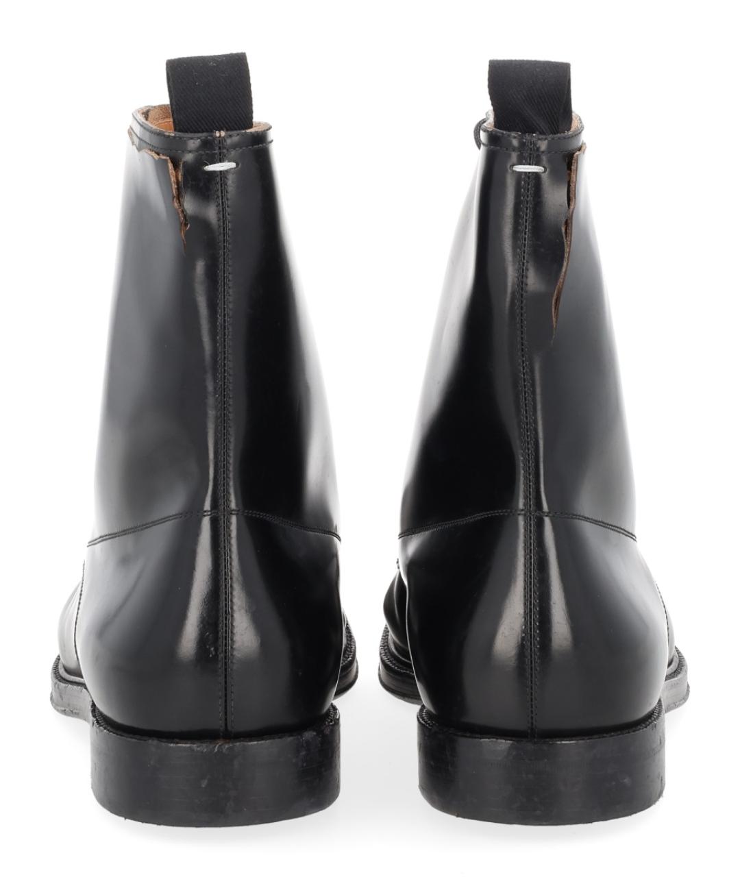 MAISON MARGIELA Черные кожаные высокие ботинки, фото 3
