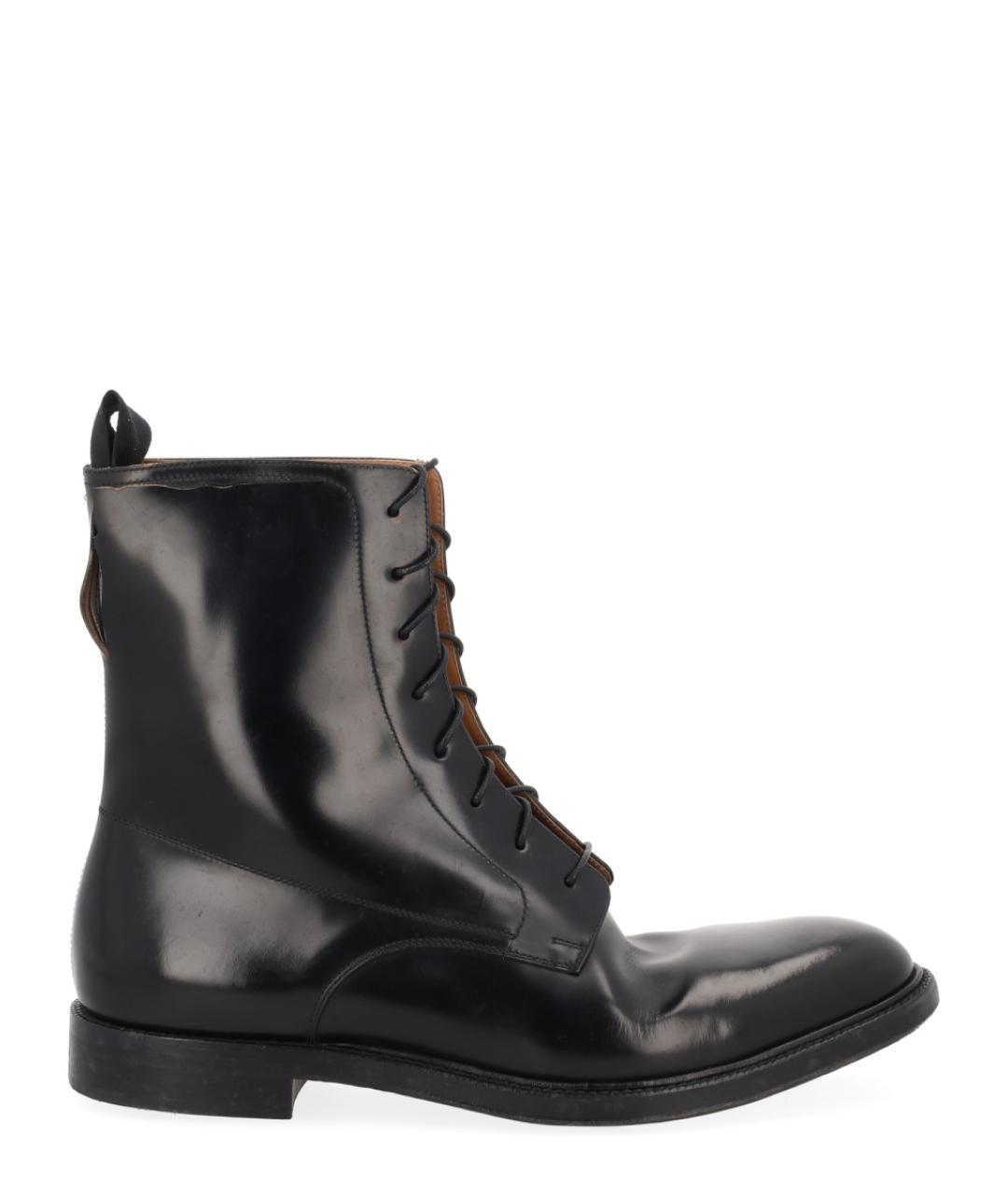 MAISON MARGIELA Черные кожаные высокие ботинки, фото 1