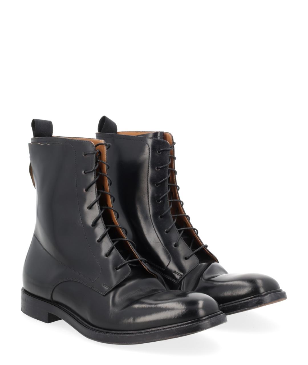 MAISON MARGIELA Черные кожаные высокие ботинки, фото 5