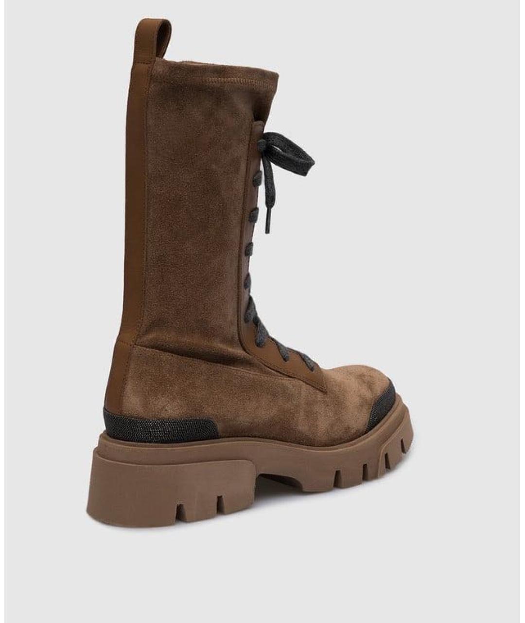 BRUNELLO CUCINELLI Коричневые замшевые ботинки, фото 3