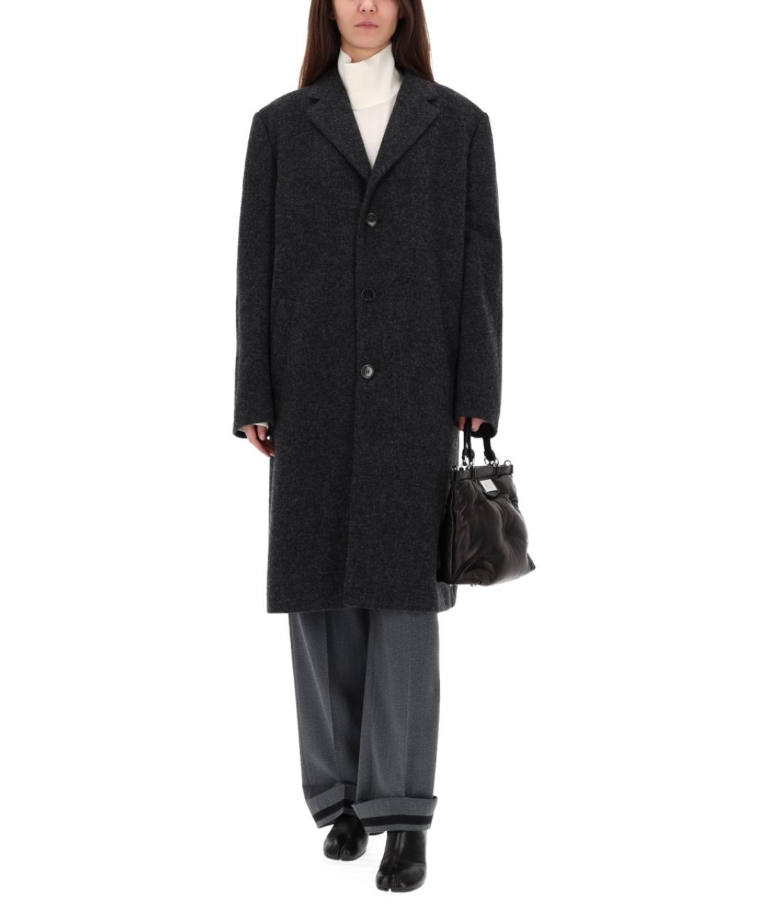 MAISON MARGIELA Антрацитовое полиамидовое пальто, фото 3