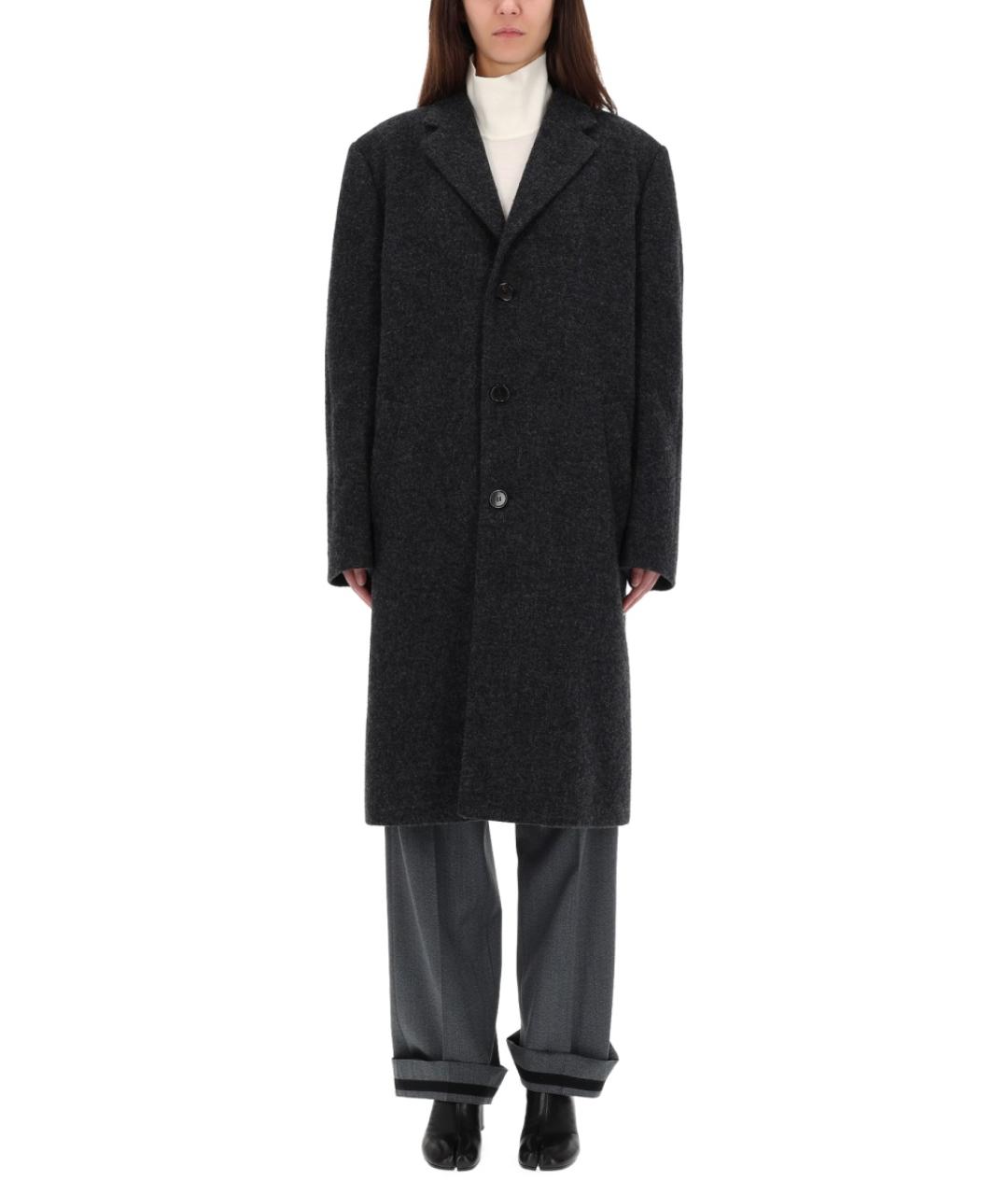 MAISON MARGIELA Антрацитовое полиамидовое пальто, фото 2