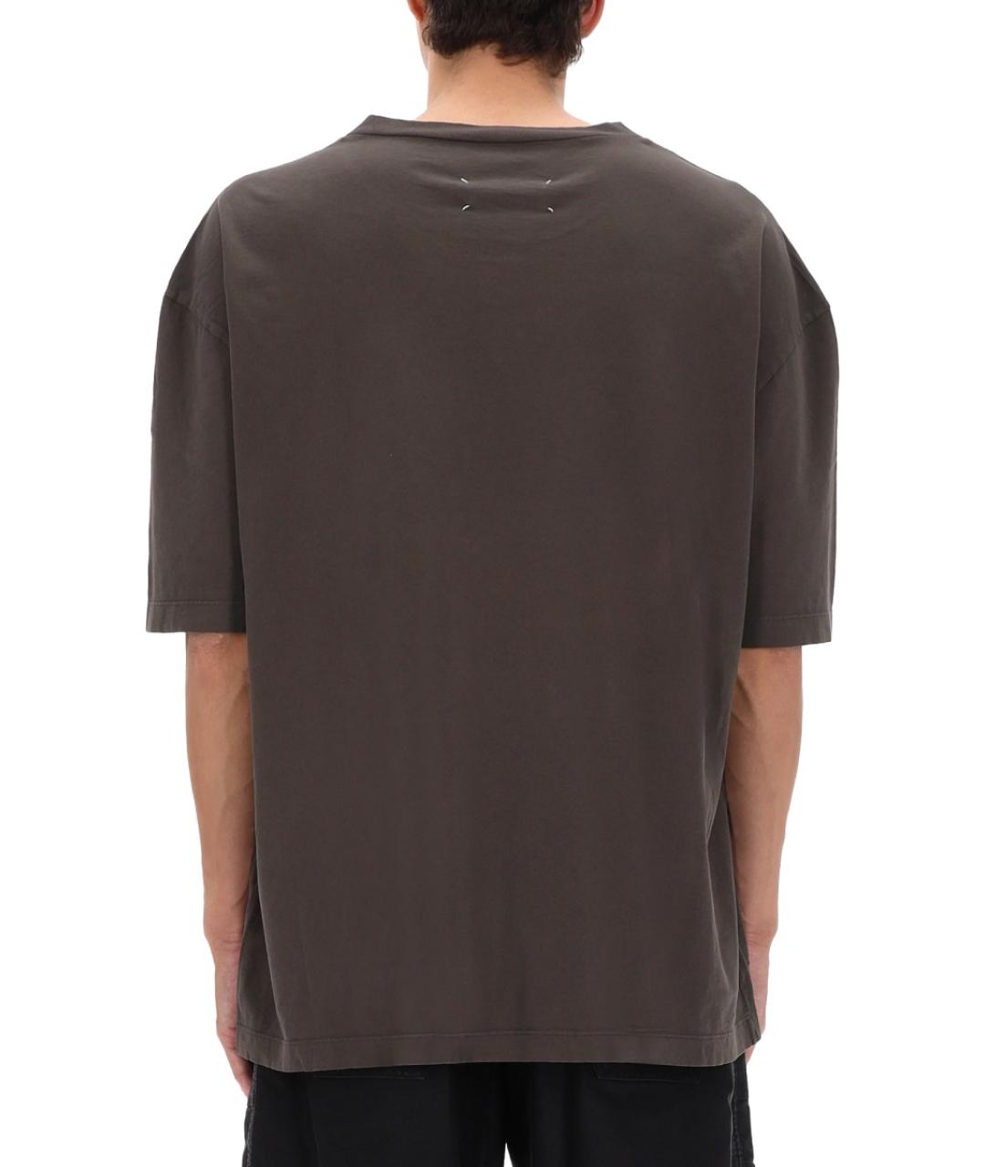 MAISON MARGIELA Коричневая хлопковая футболка, фото 2