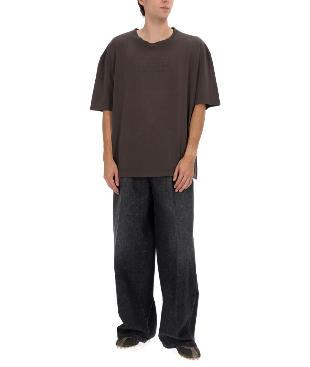 MAISON MARGIELA Антрацитовые хлопко-полиэстеровые прямые джинсы, фото 5