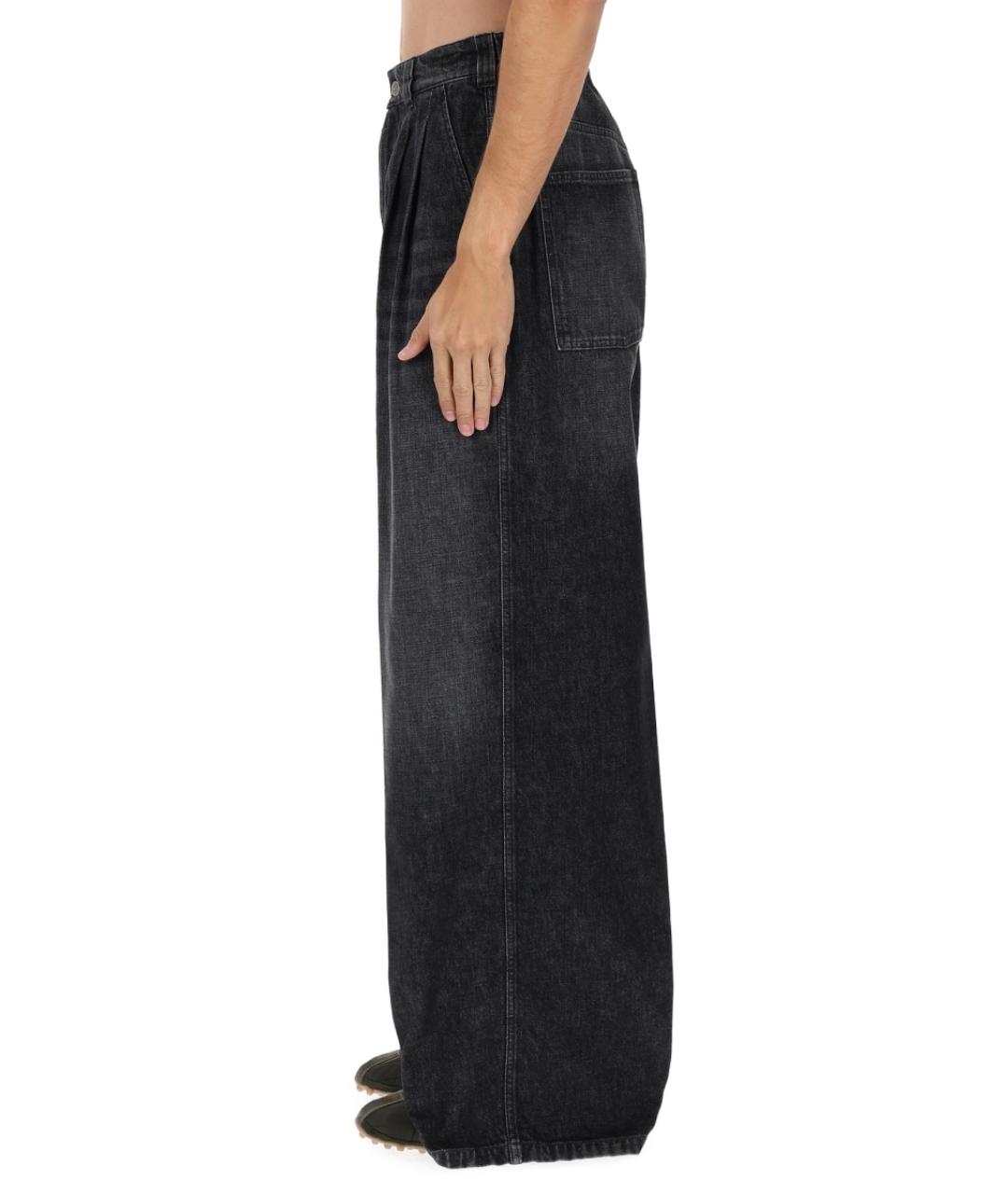 MAISON MARGIELA Антрацитовые хлопко-полиэстеровые прямые джинсы, фото 2