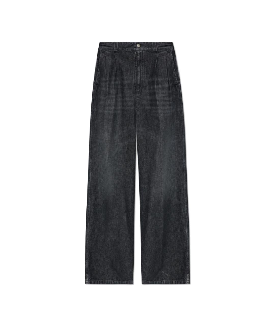 MAISON MARGIELA Антрацитовые хлопко-полиэстеровые прямые джинсы, фото 1