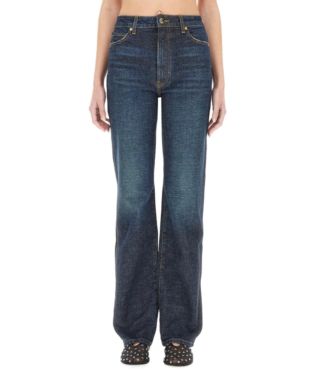 KHAITE Синие хлопковые прямые джинсы, фото 5