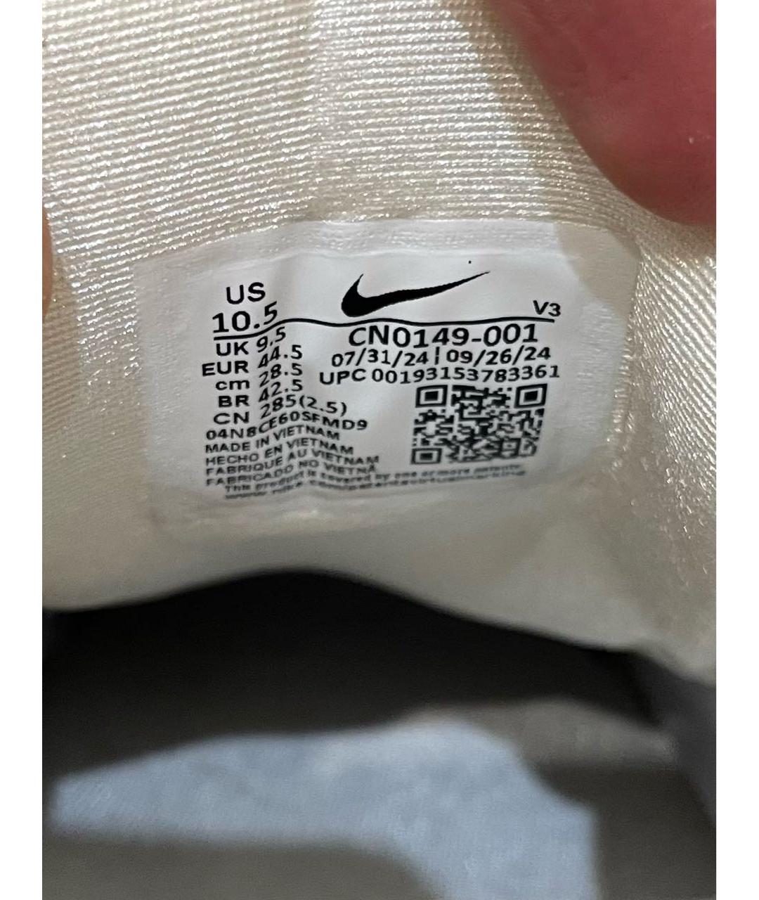 NIKE Серебряные текстильные низкие кроссовки / кеды, фото 5